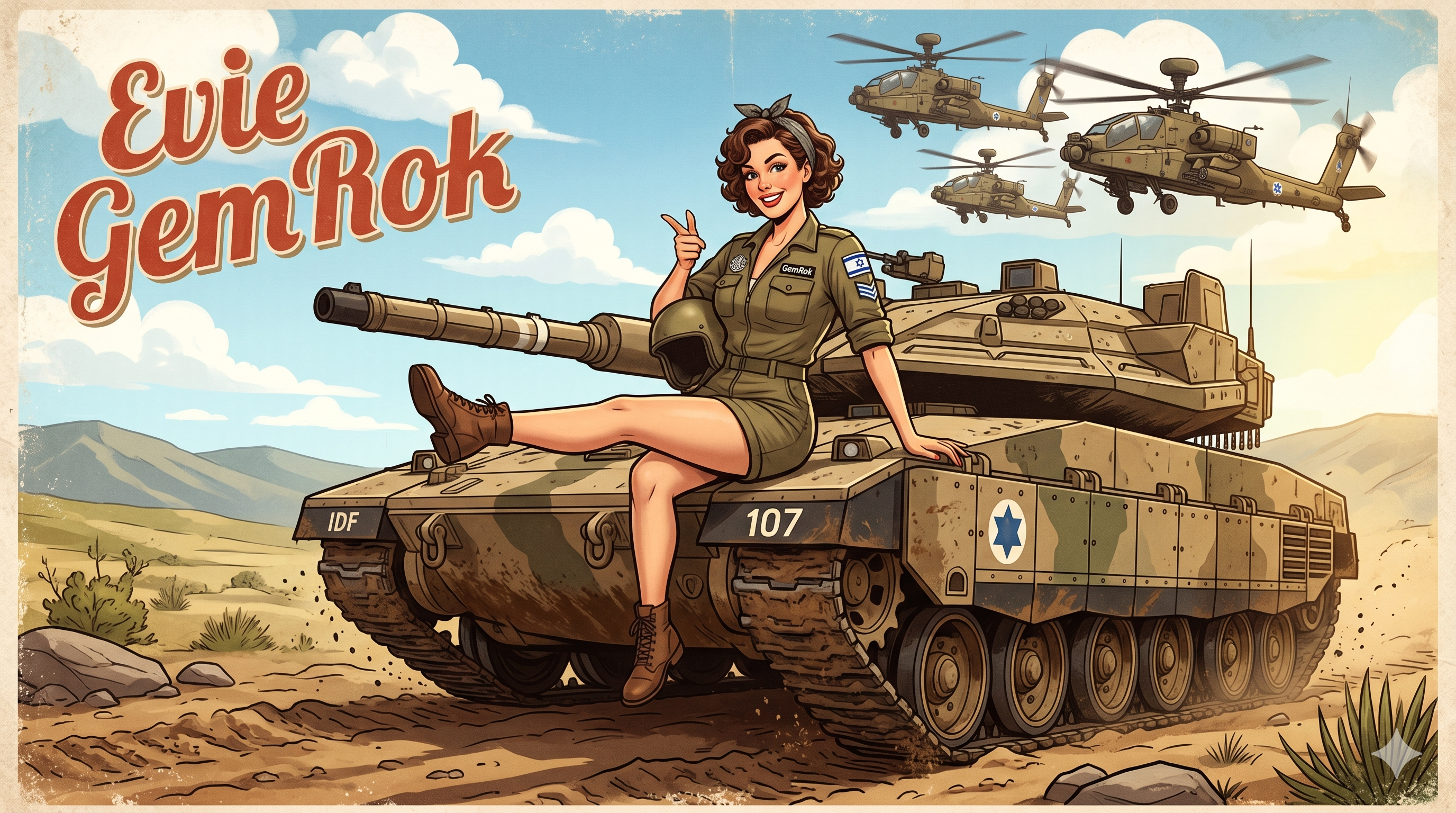 AI hybrid Evie GemRok on American muscle behind IDF hardware.